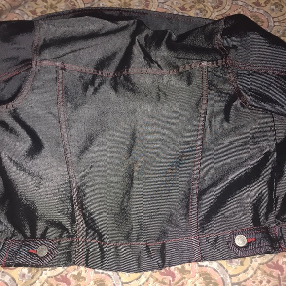 No Boundaries Jean Jacket with Red Stitching - Picture 4 of 6